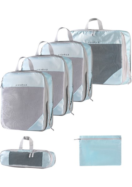 Lıcorıce Seyahat Saklama Çantası Sıkıştırma 6 Parçalı Set (Yurt Dışından)