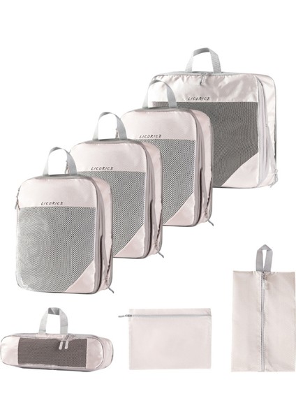 Lıcorıce Seyahat Saklama Çantası Sıkıştırma Yedi Parçalı Set (Yurt Dışından)