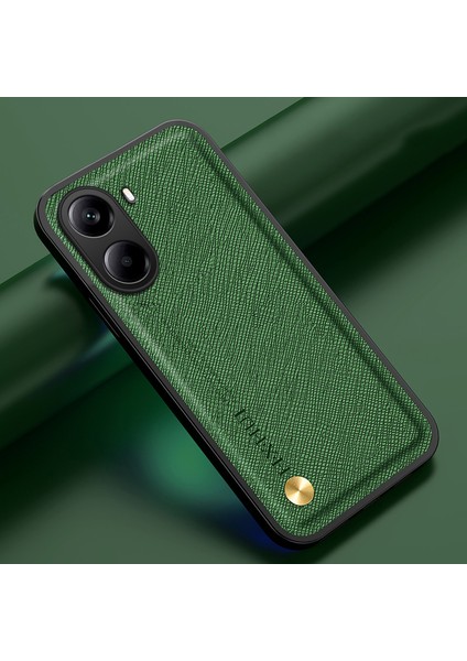 Poco X7 Pro Çapraz Desenli Pu Araba Manyetik Emme Cep Telefonu Kılıfı (Yurt Dışından)