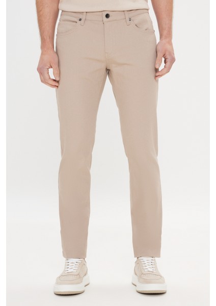 Erkek Taş 360 Derece Her Yöne Esneyen Slim Fit Dar Kesim Diyagonal Esnek Desenli Pantolon