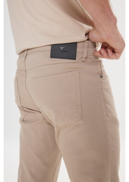 Erkek Taş 360 Derece Her Yöne Esneyen Slim Fit Dar Kesim Diyagonal Esnek Desenli Pantolon