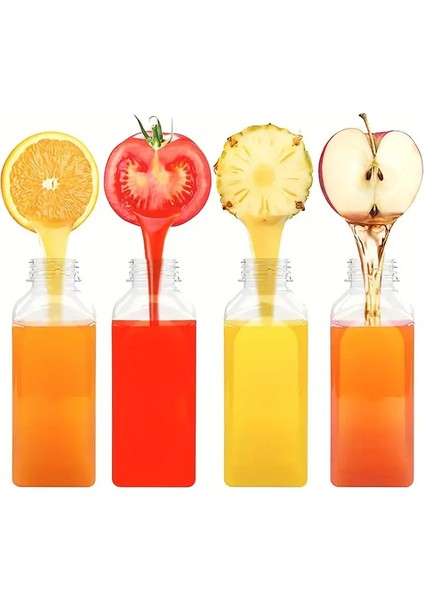 6 Adet 500ML Detox Meyve Suları Smoothie'ler Diyet Sporcu Içeceği Pet Şişesi Kilitli Kapak(Şişe)