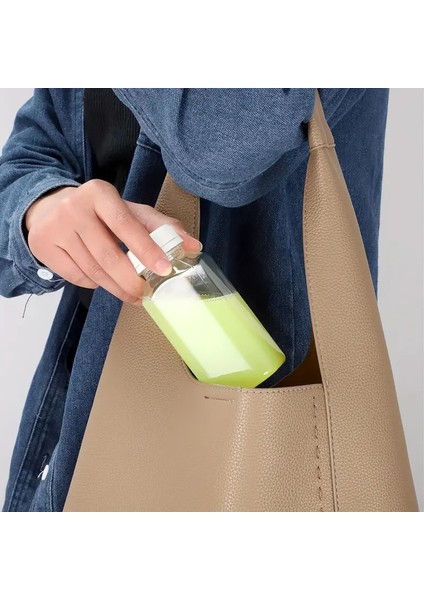 6 Adet 500ML Detox Meyve Suları Smoothie'ler Diyet Sporcu Içeceği Pet Şişesi Kilitli Kapak(Şişe)