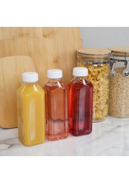 6 Adet 500ML Detox Meyve Suları Smoothie'ler Diyet Sporcu Içeceği Pet Şişesi Kilitli Kapak(Şişe)
