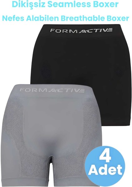 Erkek Dikişsiz/seamless Nefes Alabilen Boxer 4 Adet