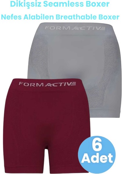 Erkek Dikişsiz/seamless Nefes Alabilen Boxer 6 Adet