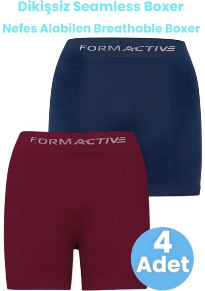 Erkek Dikişsiz/seamless Nefes Alabilen Boxer 4 Adet