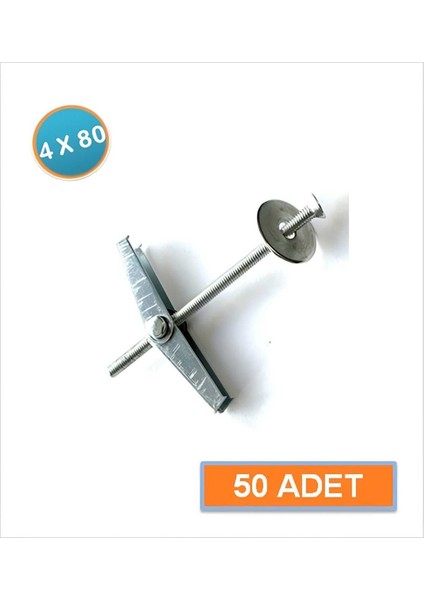 Çelik Alçıpan Dübeli Kelebek 4X80 - 50 Adet