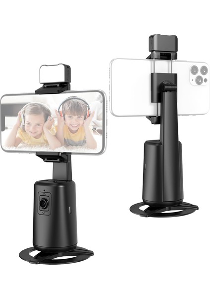 Otomatik Yüz Takipli Standlı Selfie Tripod 360° Dönüş LED Işık Vlog Canlı Yayın Videosu Için