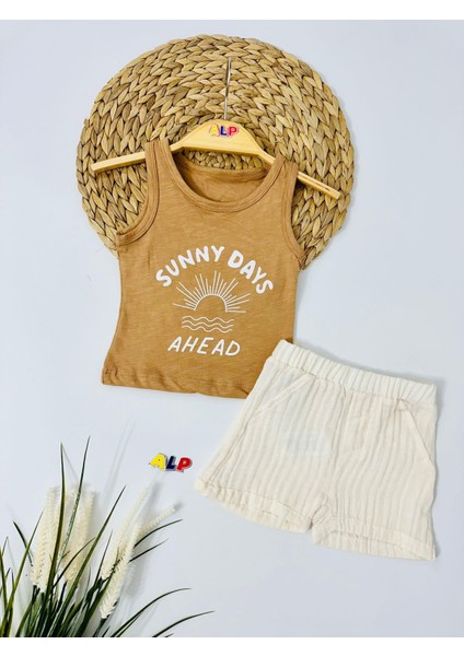 Sunny Days Thısort ve Şortlu Yazlık 2li Takım-Kahverengi