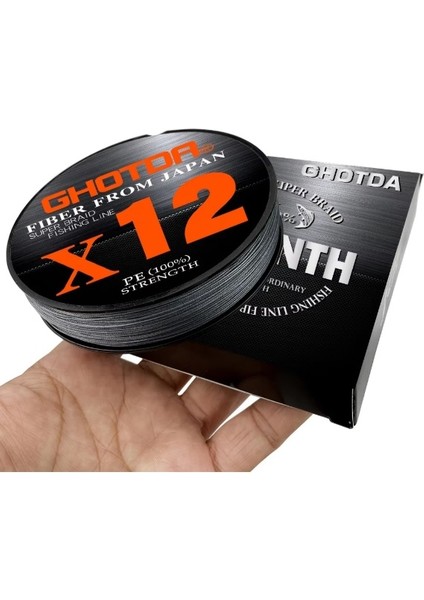 Ghotda 12 Ipliklerini Pe Örgülü Tel Multifilament Japonya Ithalat Kumaş Pe Hattı Sazan Balıkçılık Tel Siyah 100M 0.165 1.0#