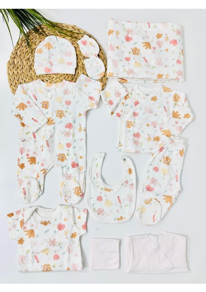 Striped Kaşkorse 10 Lu Hastane Çıkışı Set - Pembe