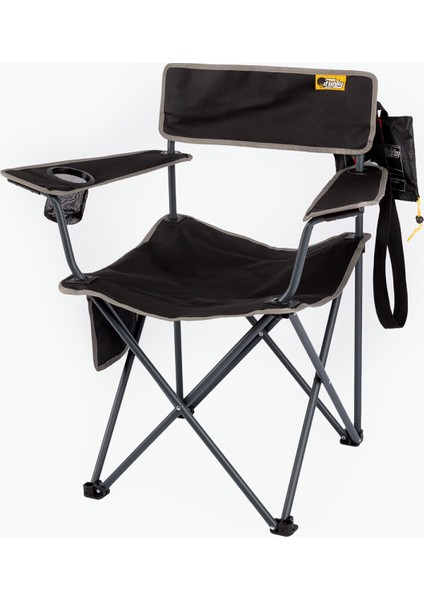 Funky Chaırs Camper Katlanabilir Kamp Piknik Sandalyesi - Siyah/gri