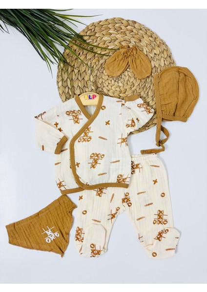 Kashi Müslin 5li Yenidoğan Set - Krem