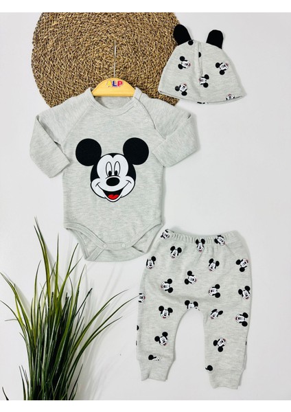 Mickey Şapkalı Takım - Gri