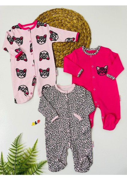 Leopars 3 Lü Tulum Set Pembe