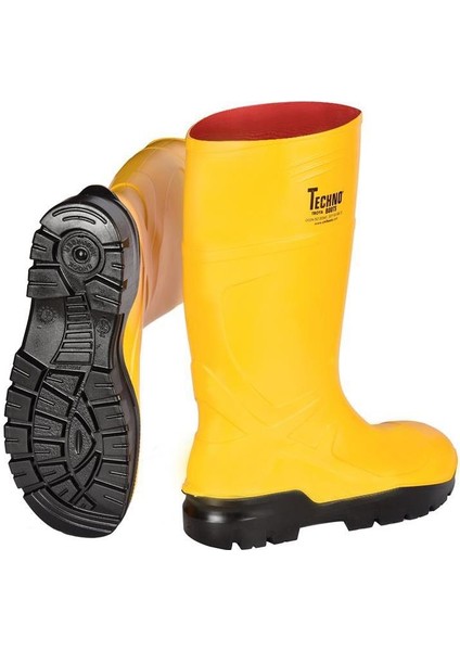 Boots O4 Sarı - Siyah - Poliüretan - Kısa Boy -Çelik Burunsuz Çizme