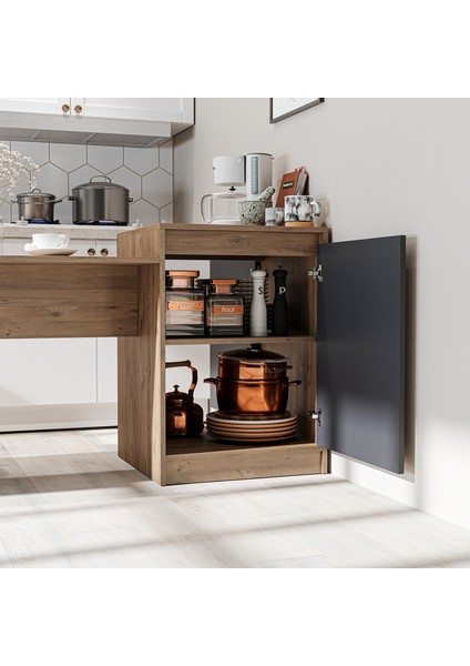 Milano Bar Masası Dolaplı Yüksek Mutfak Yemek Masası , Mutfak Adası fiyatları