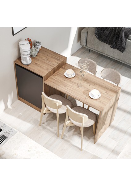 Milano Bar Masası Dolaplı Yüksek Mutfak Yemek Masası , Mutfak Adası fırsatları