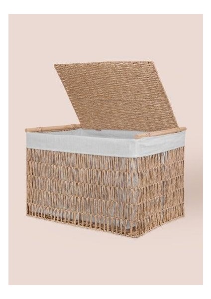 Cesta Hasır Organizer Sepet Naturel 62X42X42 cm SPT0079