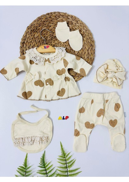 Amanda 5 Parça Yeni Doğan Set - Krem