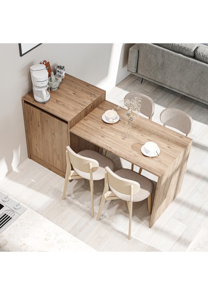 Milano Bar Masası Dolaplı Yüksek Mutfak Yemek Masası , Mutfak Adası fırsatları