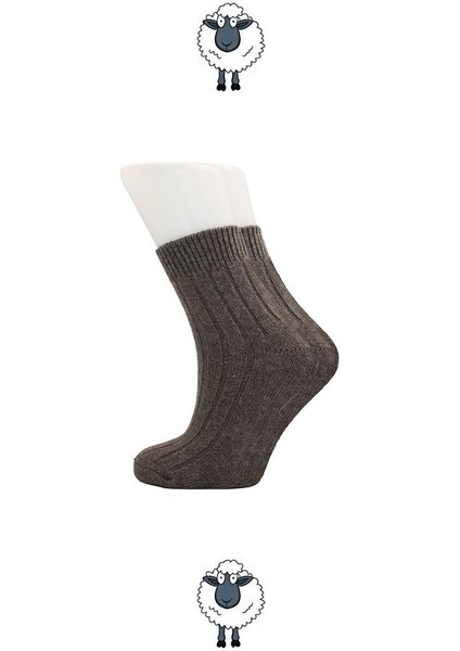 Kadın Lambswool Yün Kışlık Çok Renkli Yarım Konç Çorap 6'lı Paket