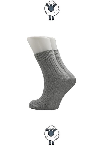 Kadın Lambswool Yün Kışlık Çok Renkli Yarım Konç Çorap 6'lı Paket