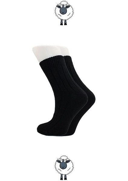 Kadın Lambswool Yün Kışlık Çok Renkli Yarım Konç Çorap 6'lı Paket