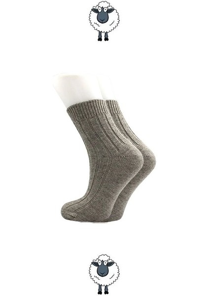 Kadın Lambswool Yün Kışlık Çok Renkli Yarım Konç Çorap 6'lı Paket