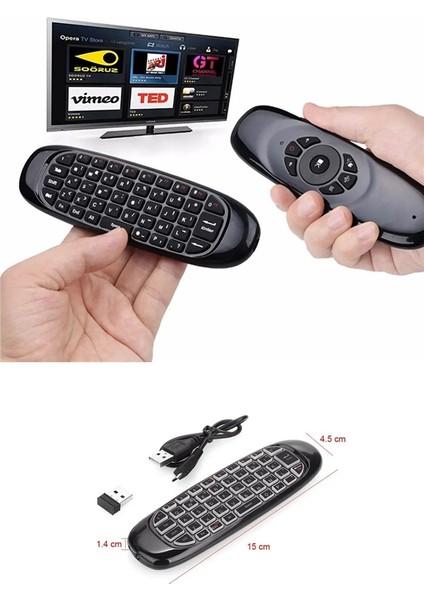 2.4 Ghz Air Mouse Klavye Ses Anahtarlı Jiroskop Akıllı Tv Android Box Klavyeli Uzaktan Kumanda
