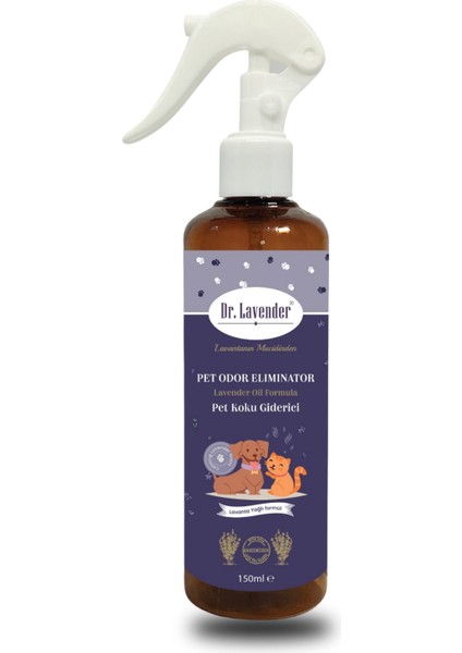 Lavanta Yağlı Pet Koku Giderici 150 ml Antiseptik Kedi Köpek Koku Giderici