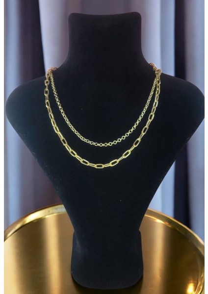 2 Li Set Bayan Gold Kolye ST009
