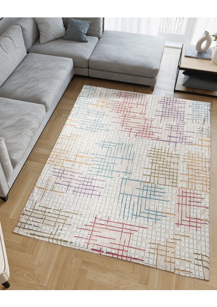 Kadife Dokulu, Lastikli, Süngerli, Kaymaz, Yıkanabilir Modern Desenlerde Halı Örtüsü 6,9 VE12M2 EBATLARDA-011 fiyatları