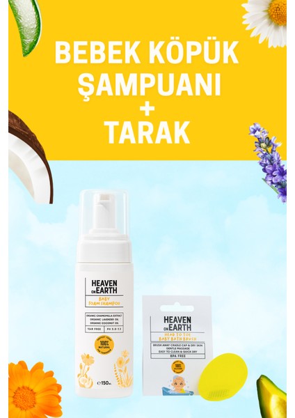 Bebek Konak Seti %100 Doğal Bebek Köpük Şampuanı ve Bpa Içermeyen Silikon Konak Tarağı