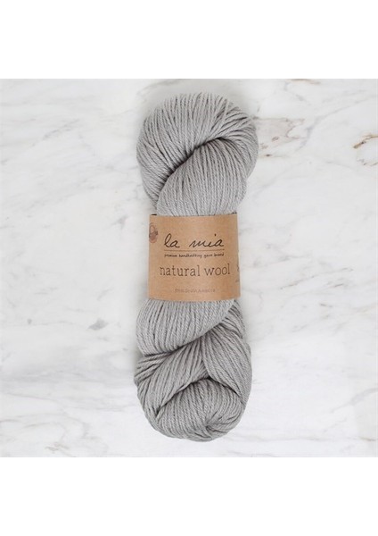 Natural Wool Gri El Örgü Ipi - L946 - 34396
