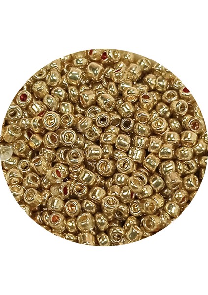 Dökme Cam Kum Boncuk (11/0) 2 mm - 20 Gram - Altın - BNC024