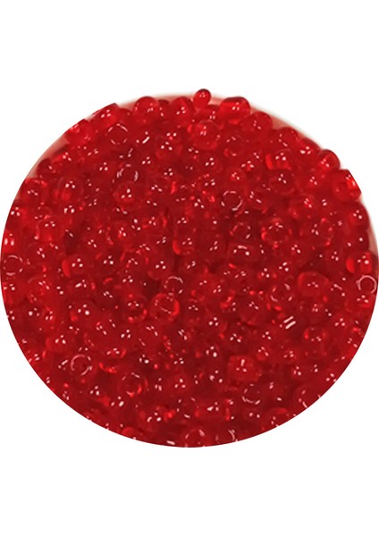 Dökme Cam Kum Boncuk (11/0) 2 mm - 20 Gram - Şeffaf Kırmızı - BNC021