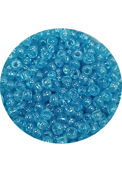 Dökme Cam Kum Boncuk (11/0) 2 mm - 20 Gram - Şeffaf Camgöbeği - BNC023