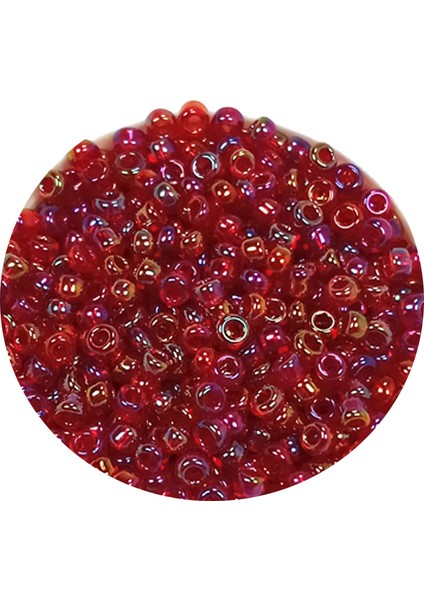 Dökme Cam Kum Boncuk (11/0) 2 mm - 20 Gram - Morlu Kırmızı - BNC028