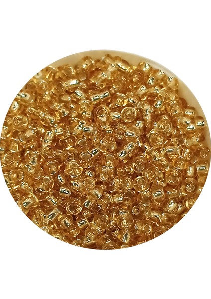 Dökme Cam Kum Boncuk (11/0) 2 mm - 20 Gram - Şeffaf Bal Rengi - BNC033