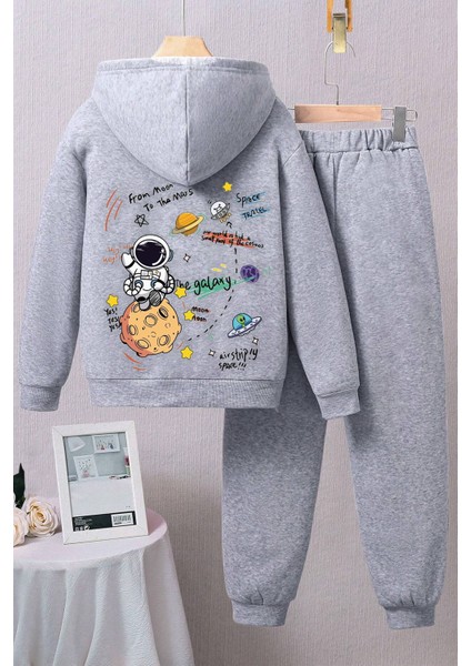 Uygun Tarz Galaksi Baskılı Çocuk Rahat Eşofman Takımı