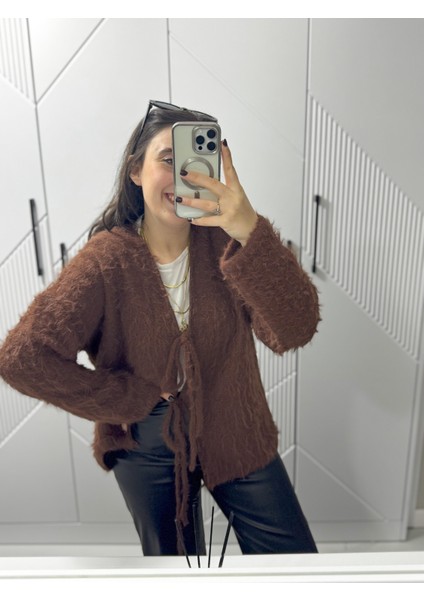 Önden Bağlamalı Peluş Hırka fiyatları