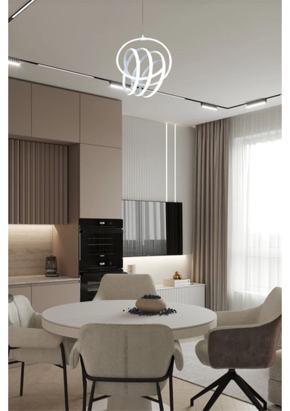 Modern Beyaz Imza Model Tek Renk (Beyaz&Sarı&Günışığı) Lüks LED Avize
