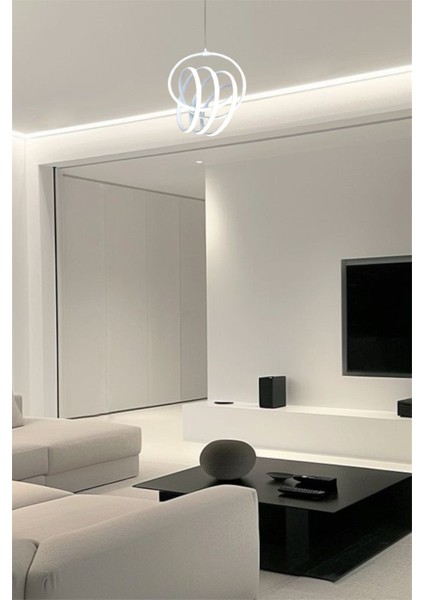 Modern Beyaz Imza Model Tek Renk (Beyaz&Sarı&Günışığı) Lüks LED Avize