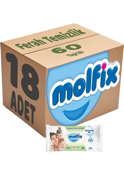 Islak Havlu Mendil Izotonik Ferah Temizlik 18 Li Set 60 Yaprak Plastik Kapaklı