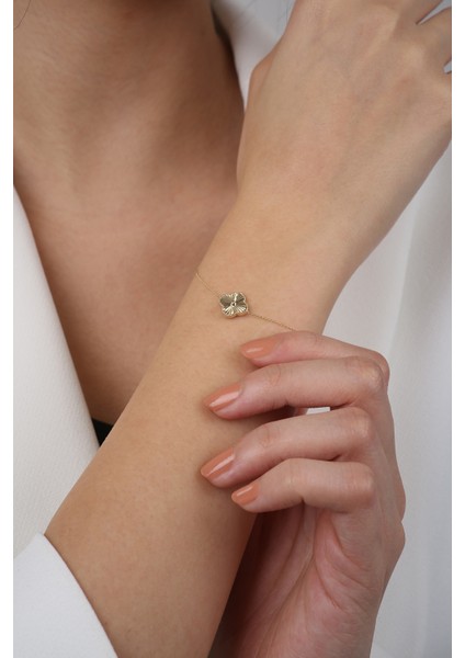 14 Ayar Altın Büyük Yonca Kalemli Bileklik fırsatları