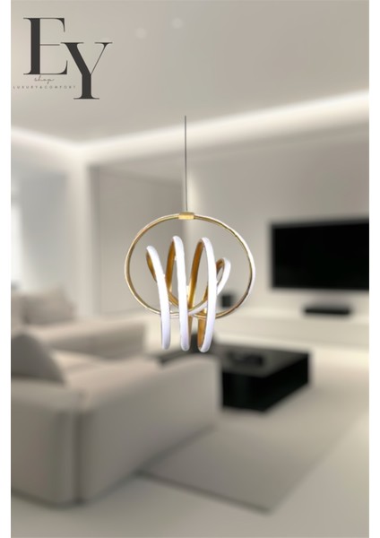 Modern Gold Imza Model Tek Renk (Beyaz&Sarı&Günışığı) LED Avize