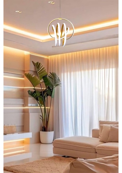 Modern Gold Imza Model Tek Renk (Beyaz&Sarı&Günışığı) LED Avize