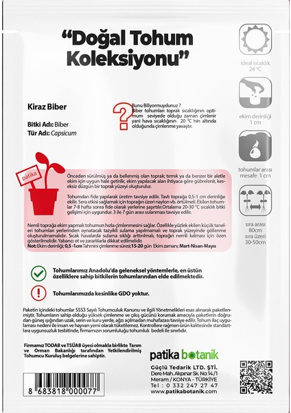 150 Adet Yerli Ata Kiraz Biber Tohumu (Tatlı) modelleri